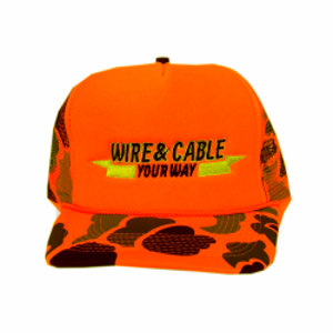 Wire And Cable Your Way Orange Camo Hunters Cap