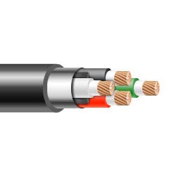 64100 100' 6/4 Wire Cord SOOW Rubber Coated 6 Gauge 4 Conductor 600V 